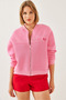 Women's Pink Heart Embroidered Three-Thread Embroidered Cardigan 6326 60251954 - 5