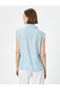 Classic Collar Sleeveless Shirt - Buttoned and Standard Fit - 4