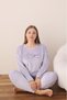 Women's Plus Size Curve French Velvet Round Neck Long Sleeve Pajamas Set - 4