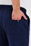 Black Back Pocket Label Detailed Straight-Leg Men's Cotton Lined Sweatpants - 7