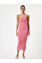 Strapless Dress Midi Bodycon Wrap Sleeveless Draped Slim Fit - 3
