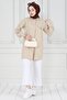 Tunic with Stone Embellished on the Cover - Beige