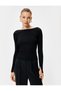 Boat Neck Knitwear Sweater Long Sleeve Ribbed - 3