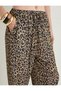 Leopard Patterned Waist Tied Trousers with Pockets - 5