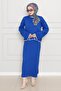 Cobalt Blue Sweater and Gilet Knitwear Set - 3