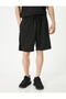 Sports Shorts with Lace-Up Waist Printed - 3