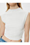 Sleeveless Undershirt Slim Fit Textured Stand Collar - 5