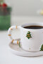 Handmade Ceramic Mug with Christmas Pine Tree Figure and 24K Gold Decoration 170ml - 7