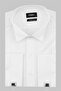 Men's White Long Sleeve Stand Collar Slim Fit Shirt 1004225060