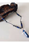 Natural Stone Bohemian Men's Long Necklace - Lapis Lazuli Natural Stone Stringed Bohemian 65cm Nail Pendant Necklace - 4