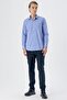 Blue Long Sleeve Filafil Hard Collar Pocketed Cotton Basic Comfort Fit Shirt 1004240002 - 4