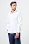 Men's White Long Sleeve Hard Collar Cotton Slim Fit Shirt 1004245267 - 4