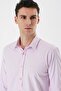 Men's Pink Long Sleeve Cotton Lycra Slim Fit Shirt 1004240193 - 2