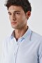 Men's Dark Blue Long Sleeve Cotton Lycra Slim Fit Shirt 1004240193 - 4