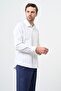 Men's White Long Sleeve Hard Collar Cotton Slim Fit Shirt 1004245267 - 2