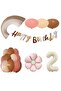 Pink Daisy Foiled Retro Age Ballon Birthday Party Set Decoration - 2