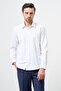 Men's White Long Sleeve Hard Collar Cotton Slim Fit Shirt 1004245267