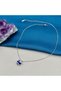Steel Blue Stone Heart Zircon Stone Chain Necklace