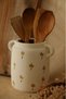 Simple Floral Patterned Handled Nordic Style Leafy Spoon Holder - 3