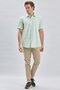 Green Short Sleeve Pocketed Cotton Classic Comfort Fit Relaxed Cut Shirt 1004240231 - 2