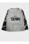 Boy's Gray Snow Camouflage Patterned Long Sleeve Winter Fleece Pajamas Set - 4