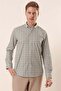 Men's White Long Sleeve Printed Cotton Lycra Slim Fit Shirt 1004230134 - 3
