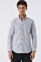 Men's Light Gray Short Sleeve Patterned Jacquard 100% Cotton Slim Fit Shirt 1004230183