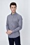 Red Long Sleeve Shirt Collar Classic Slim Fit Cotton Lycra Shirt 1004225208 - 3