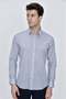 Men's White Long Sleeve Classic Slim Fit Cotton Lycra Shirt 1004225215 - 4