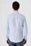 Men's Dark Blue Long Sleeve Patterned Hard Collar Cotton Slim Fit Slim Fit Shirt 1004235168 - 6