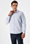 Men's Dark Navy Blue Long Sleeve Cotton Slim Fit Shirt 1004235171 - 2