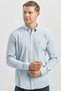 Blue long sleeve ribbed 100% cotton casual slim fit tight cut shirt 1004240247 - 2
