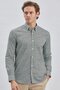 Men's Dark Green Long Sleeve Printed Buttoned Collar Cotton Classic Slim Fit Shirt 1004240215 - 2