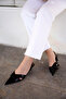 Gezy Black Asymmetric Cut Women's Heeled Shoes