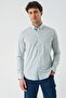 Men's White Long Sleeve Printed Hard Collar Cotton Lycra Classic Slim Fit Shirt 1004240143