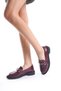 Claret Red Loafer Shoes with Buckle Detail - 7