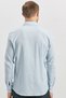 Blue long sleeve ribbed 100% cotton casual slim fit tight cut shirt 1004240247 - 6