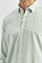 Men's Light Turquoise Long Sleeve Ribbed 100% Cotton Slim Fit Shirt 1004240247 - 3