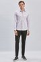Men's Lilac Long Sleeve Hard Collar Cotton Lycra Classic Slim Fit Slim Fit Shirt 1004240234 - 2