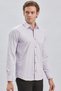 Men's Lilac Long Sleeve Hard Collar Cotton Lycra Classic Slim Fit Slim Fit Shirt 1004240234 - 3