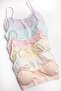Girl's Bustier Padded Rope Strap Combed Cotton Training Bra 6 Pieces - 4