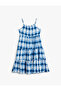 Dress Slim Strap Patterned Layered Ruffle Detail - 2