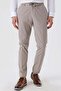 Men's Dark Beige Striped Dobby 100% Cotton Side Pocket Slim Fit Casual Trousers 1003230159 - 3