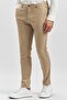 Men's Beige Cotton Slim Fit Chino Trousers with Side Pockets 1003240168 - 2
