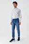 Men's Blue Cotton 5-Pocket Slim Fit Denim Jeans 1023240154 - 5