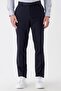 Navy Blue Cotton Side Pocket Casual Slim Fit Chino Trousers 1003235117
