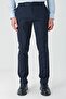 Men's Navy Blue Cotton Casual Slim Fit Chino Trousers with Side Pockets 1003240156 - 3