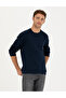 Dark Navy Blue Regular Fit Crew Neck Sweatshirt 50279557-Vr100