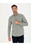 Green Slim Fit Long Sleeve Shirt 50280157-Vr054 - 3