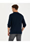 Dark Navy Blue Regular Fit Crew Neck Sweatshirt 50279557-Vr100 - 5
